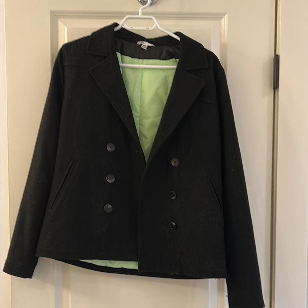 Black Double-Breasted Women's Jacket
